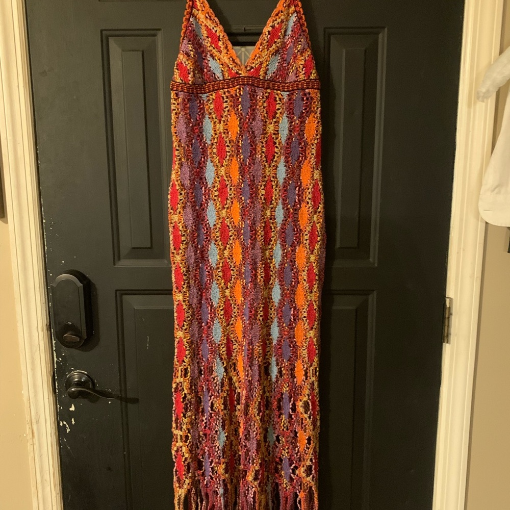 Zara Vibrant Crochet Maxi Dress
